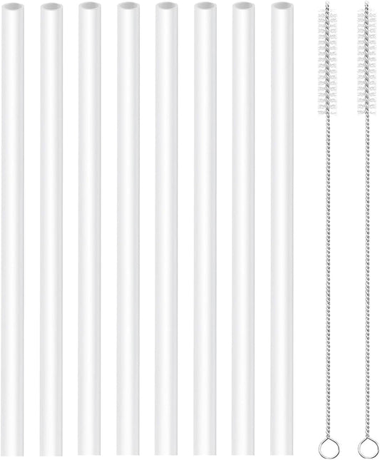 Straws Replacement Compatible with Hydro Flask Water Bottle 32oz,40 Oz -For Hydroflask Tumbler Press In Straw Lids,8 BPA- Free Long Straws,2 Straw Brushes