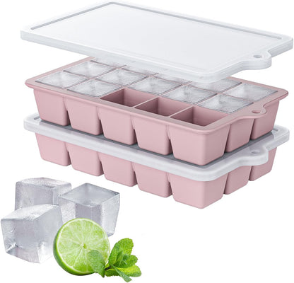 Silicone Ice Cube Tray 3 Pack, HANCELANT Ice Cube Mold, Ice Trays for Freezer with Lid for Whiskey, Baby Food, BPA Free, Easy Release