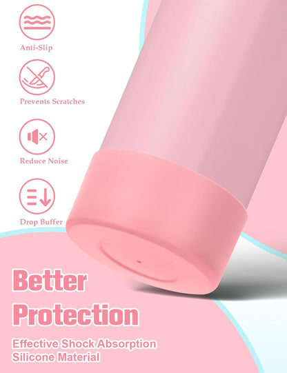 Mity rain 2PCS Silicone Boot for Owala Water Bottle 24 oz 32 oz, Anti-Slip Protective Sleeve Bottom Bumper Protector for FreeSip Stainless Steel Water Bottles Accessories
