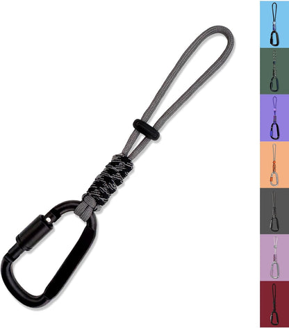 Paracord Keychain/Carabiner Clip - Jaymokes D Ring Metal Hook for Water Bottle, Key, Backpacks and More
