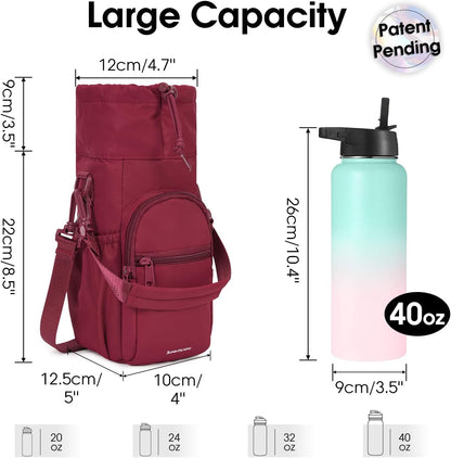 sportsnew Water Bottle Holder 40oz Crossbody Insulated Cup Sleeve Water Bottle Carrier Sling Bag with Phone Pocket, Walking