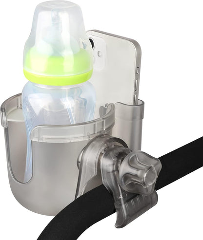 Accmor Stroller Cup Holder with Phone Holder, Bike Cup Holder, Universal Cup Holder for Uppababy Nuna Doona Strollers, 2-in-1 Cup Holder for Walker, Wheelchair, Scooter - Colors A