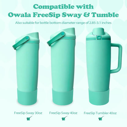 2PCS Silicone Boots for Owala 30oz & 40oz FreeSip Sway Bottles & Tumblers – Non-Slip, Scratch-Resistant, Stability Enhancer for Owala Accessories (Eucalyptus Green) - Colors A