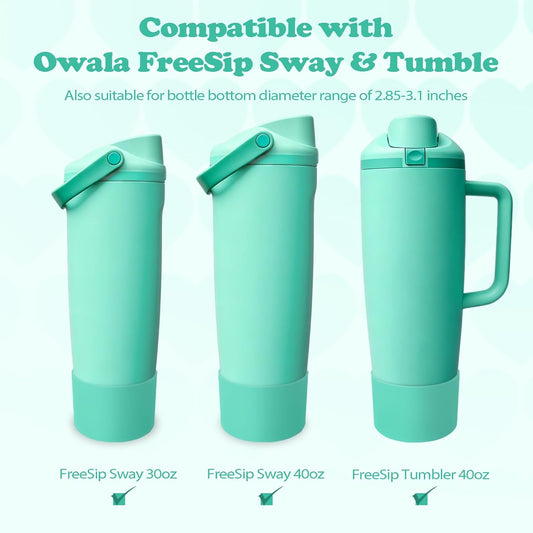 2PCS Silicone Boots for Owala 30oz & 40oz FreeSip Sway Bottles & Tumblers – Non-Slip, Scratch-Resistant, Stability Enhancer for Owala Accessories (Eucalyptus Green) - Colors A