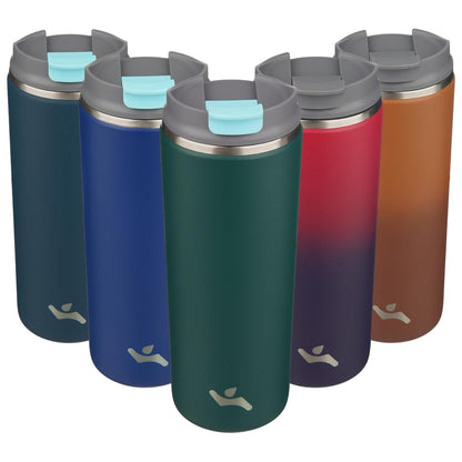 Konokyo Tumbler with Lid, 16 oz Travel Coffee Mug Double Wall Vacuum Stainless Steel Thermal Metal Cup Insulated Water Bottle,Navy Blue