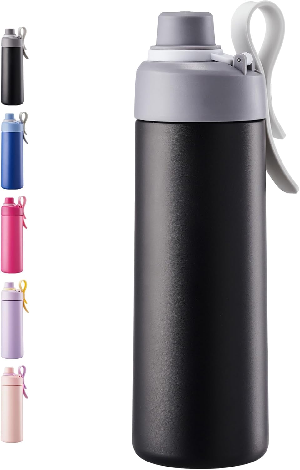 Fijinhom 18 oz Insulated Water Bottle with Handle, 304 Stainless Steel Double Wall Vacuum, Keep 24H Cold, Leak Proof, BPA-Free,with Lid & Non-Slip Bottom for Outdoor, Sports, Work, Travel (Black)