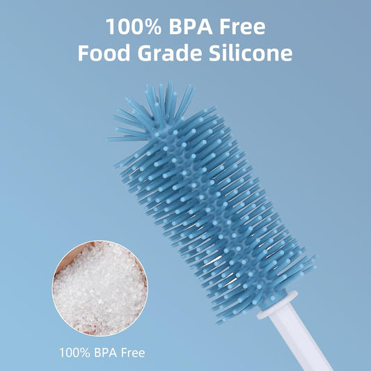 Silicone Cleaning Brush Kit – Household Cleaning Brushes for Bottles and Crevices – Food-Grade Silicone: Dishwasher Safe