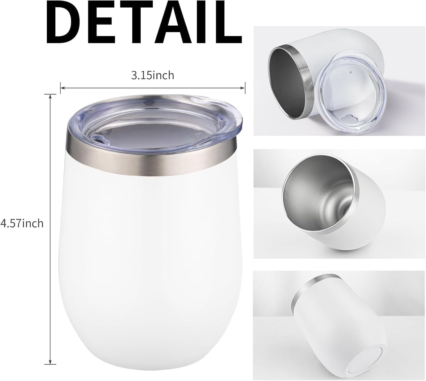 12oz/4 Pack Wine Tumbler Glasses with Lid Stemless Double Wall Vacuum Stainless Steel Travel Tumbler Keeping Cold & Hot for Wine,Coffee,Cocktails,Drinks-Family and Gifts (Multi color-dark)