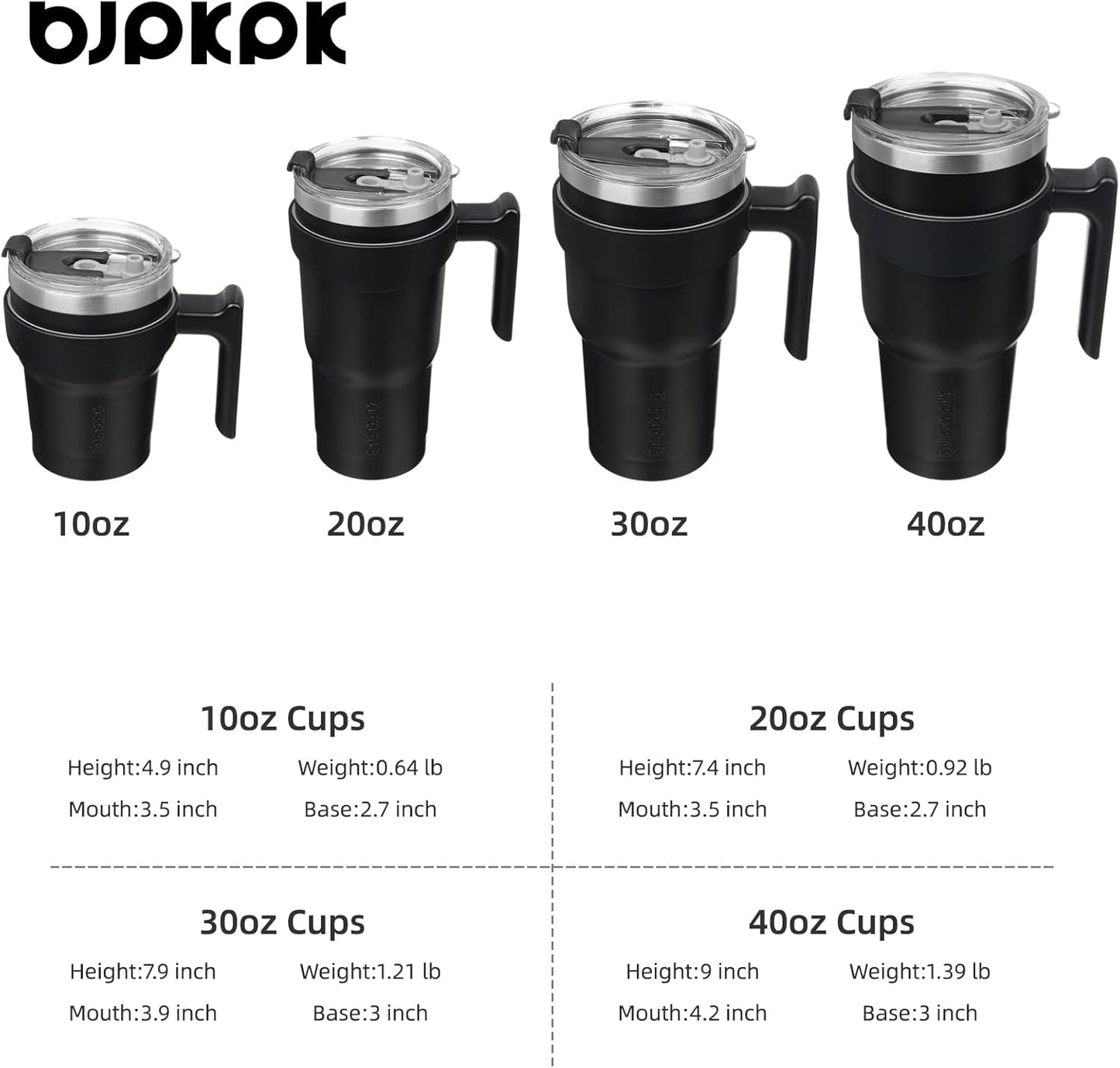 BJPKPK Tumbler With Handle And Straw Lid 40 oz Stainless Steel Insulated Coffee Tumbler Cups For Home, Office or Car,Turquoise
