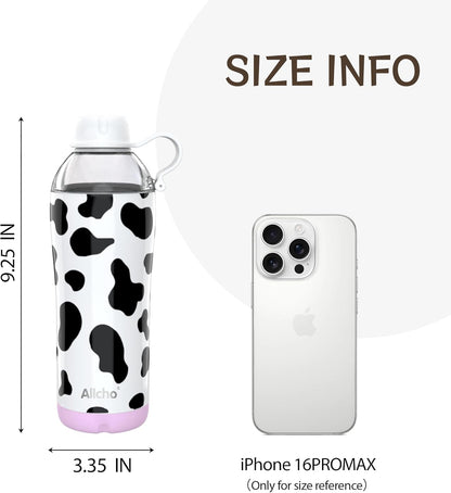 Allcho Insulated Water Bottle for Women, 18oz Stainless Steel Leak Proof Tumbler with 2 Lids, BPA-Free Tritan Chug & Straw Lid, Double Wall Vacuum Flask