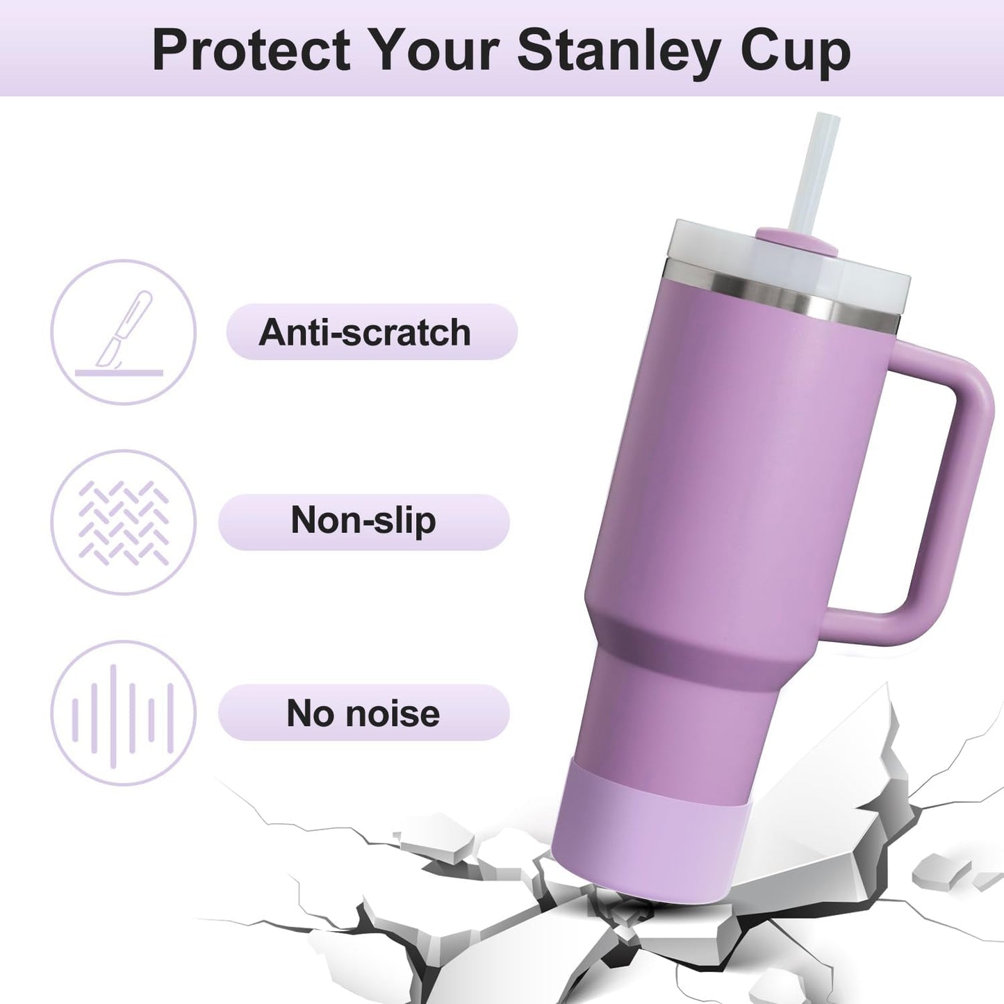 Affute Protective Silicone Boot for Stanley Quencher H2.0 40 30 20 oz & IceFlow Flip 30 20 oz, BPA Free Anti-Noise Anti-Scratch, Stanley Cup Protector Sleeve Cover Boot