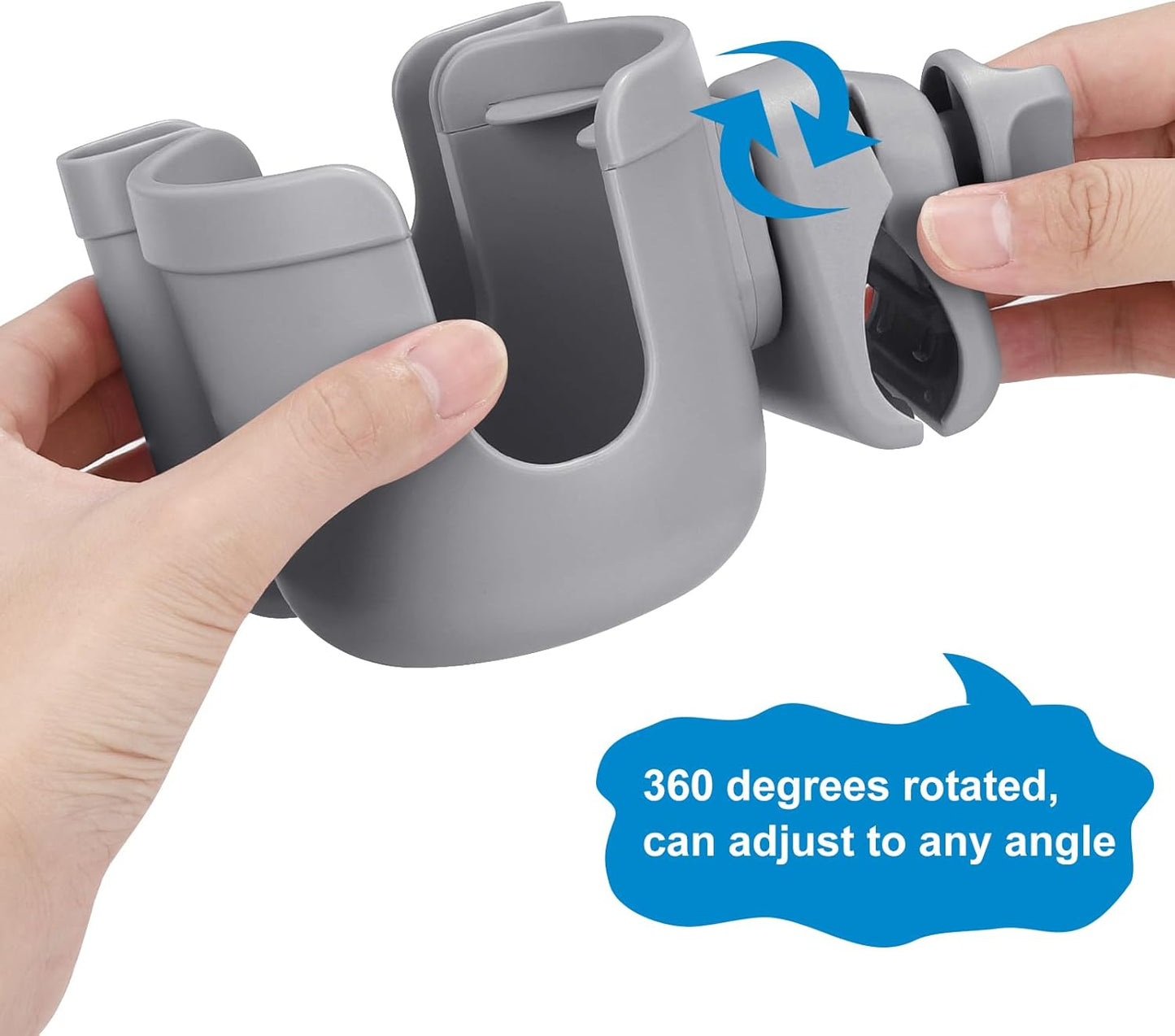Accmor Stroller Cup Holder with Phone Holder, Bike Cup Holder, Universal Cup Holder for Uppababy Nuna Doona Strollers, 2-in-1 Cup Holder for Walker, Wheelchair, Scooter - Colors A