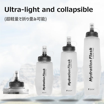 Azarxis TPU Soft Flask Collapsible Water Bottle Running Folding Gel Water Reservoir Handheld for Hydration Pack Hiking Cycling Climbing Jogging Marathon Trail Race