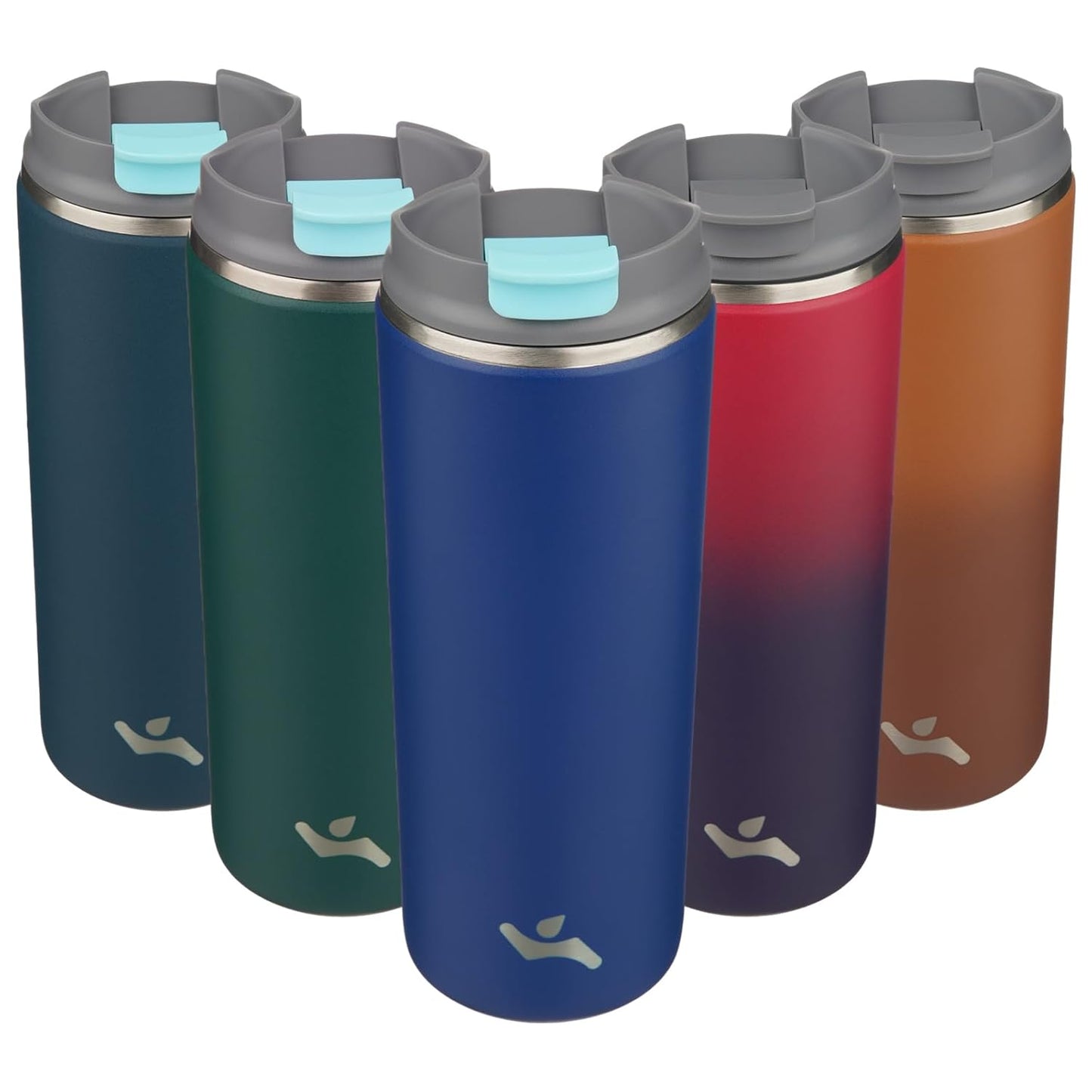Konokyo Tumbler with Lid, 16 oz Travel Coffee Mug Double Wall Vacuum Stainless Steel Thermal Metal Cup Insulated Water Bottle,Navy Blue
