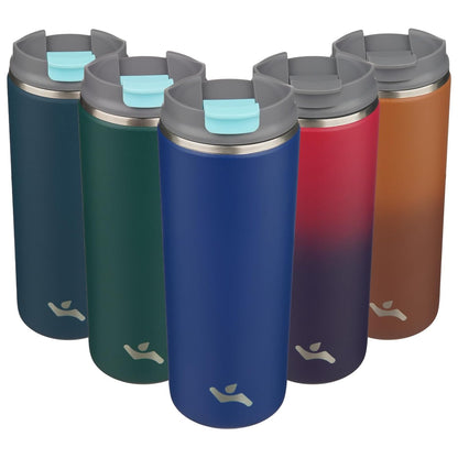 Konokyo Tumbler with Lid, 16 oz Travel Coffee Mug Double Wall Vacuum Stainless Steel Thermal Metal Cup Insulated Water Bottle,Navy Blue