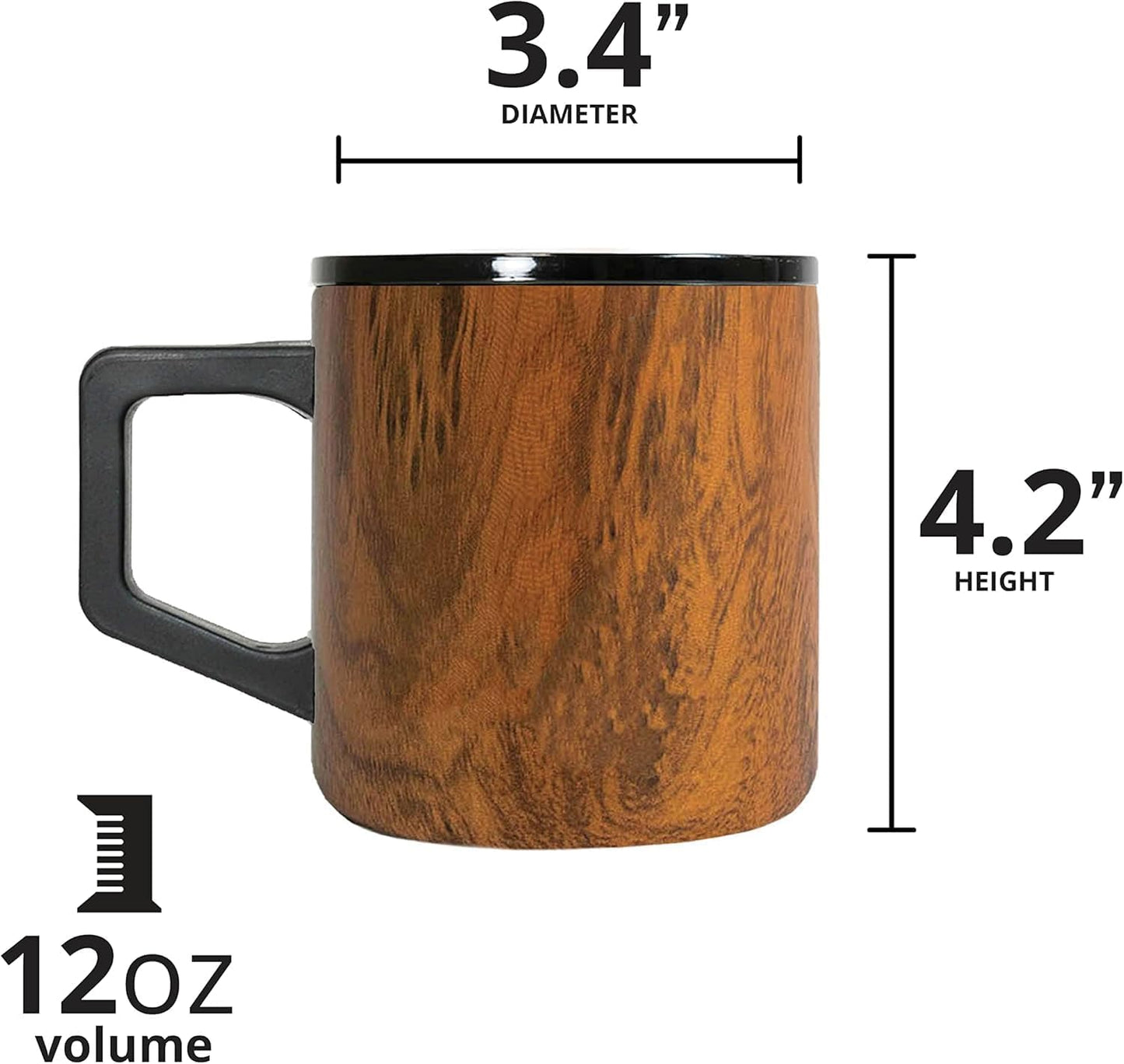 Elemental Insulated Coffee Mug - Triple-Wall Stainless Steel Summit Travel Cup for Hot and Cold Drinks - Thermal Coffee Mug with Lid and Handle for Camping, Office & Travel 16oz - Rainbow Speckle