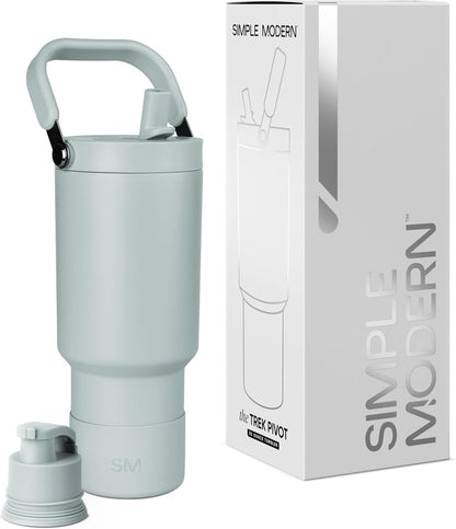 Simple Modern Trek Pivot | 40oz Flip Straw Tumbler with Handle | Water Bottle & Boot | Interchangeable Straw & Chug Lids | Insulated Stainless Steel Jug | Gym Sports Outdoors | Forest - Colors A