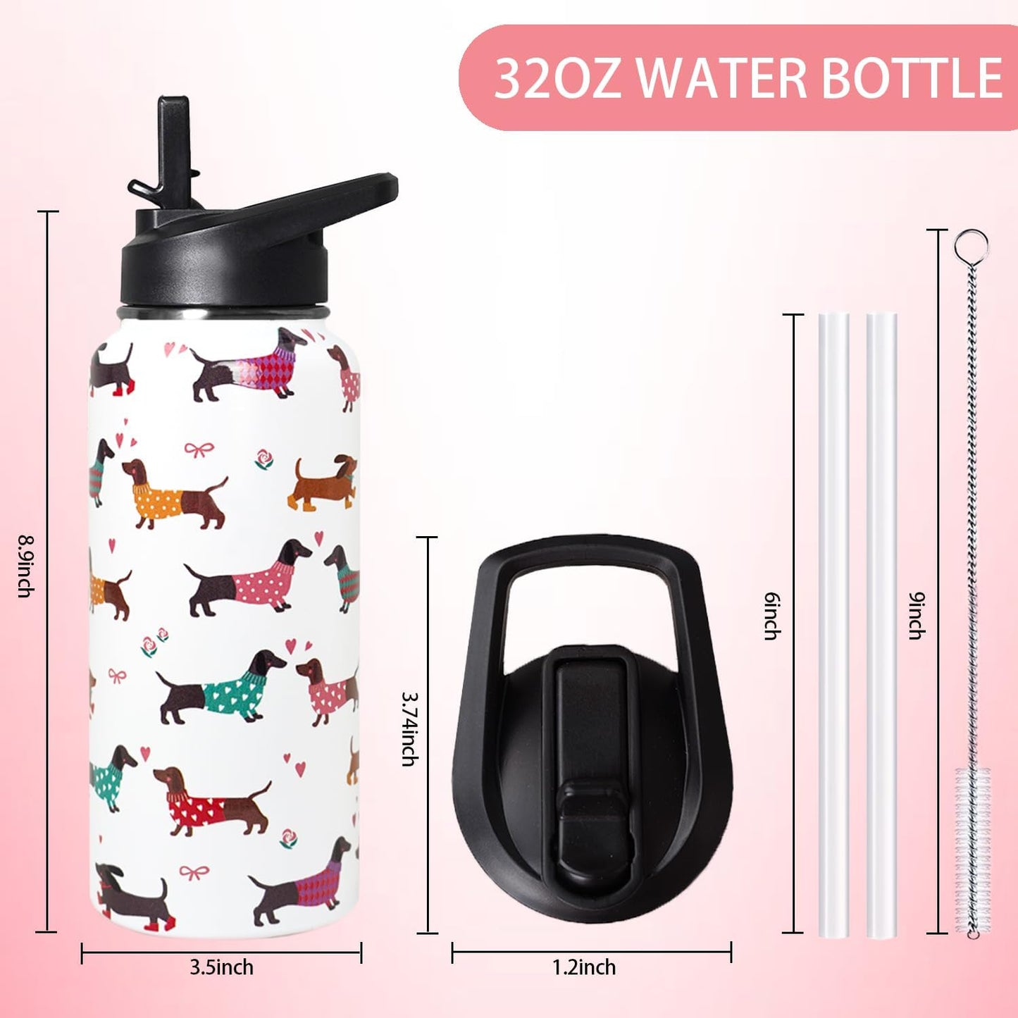 32 oz Pickleball Insulated Water Bottle with Straw - Pickleball Gym Hiking Sports Coffee Mug | Perfect Pickleball Gifts for Women, Pickleball Decor Accessories