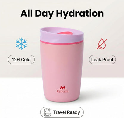 12 oz coffee tumbler Insulated coffee mug with lid Slider Insulated Stainless Steel Coffee Tumbler, Travel Mug for Hot and Iced Beverages insulated travel coffee mug (pink)