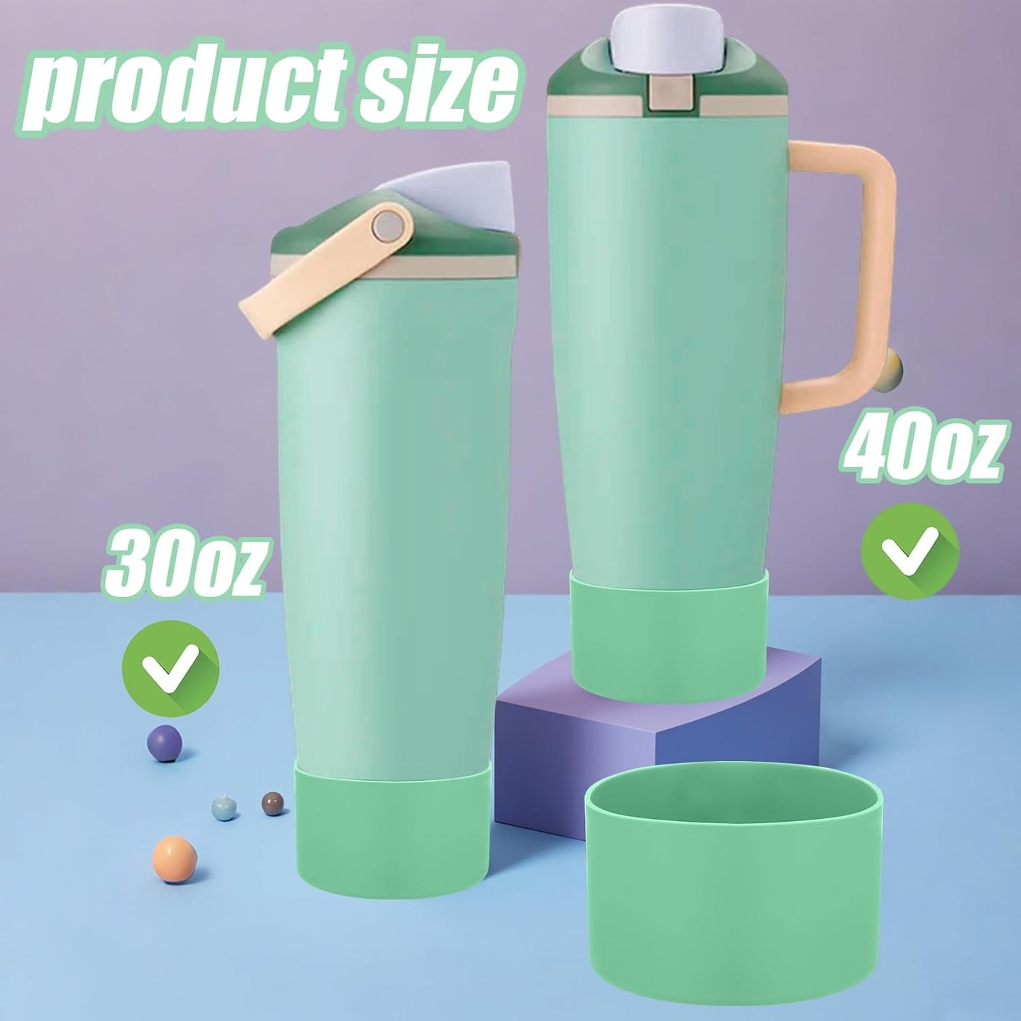 Mity rain 2PCS Protective Silicone Boots for Owala 30oz & 40oz FreeSip Sway Bottles & Tumblers - Accessories for owala, Enhances Stability & Prevents Scratches(Black Cherry)