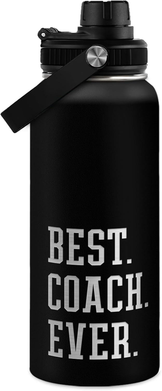 SANDJEST Gym Insulated Engraved Stainless Steel Water Bottle 32oz, Vacuum Chug Lid Travel Tumbler For Men Friends Dad Gymer Trainer, Gym Mode on, Birthday Christmas Father's Day