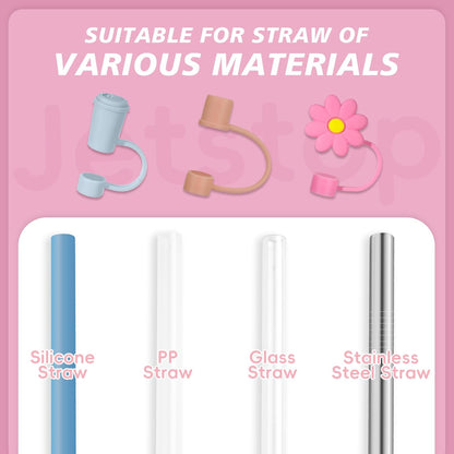 Jetstop Straw Cover Cap for Hydro flask tumblers - Dust Proof 10mm Silicone Stoppers compatible with Hydroflask Press-in Straw Lid