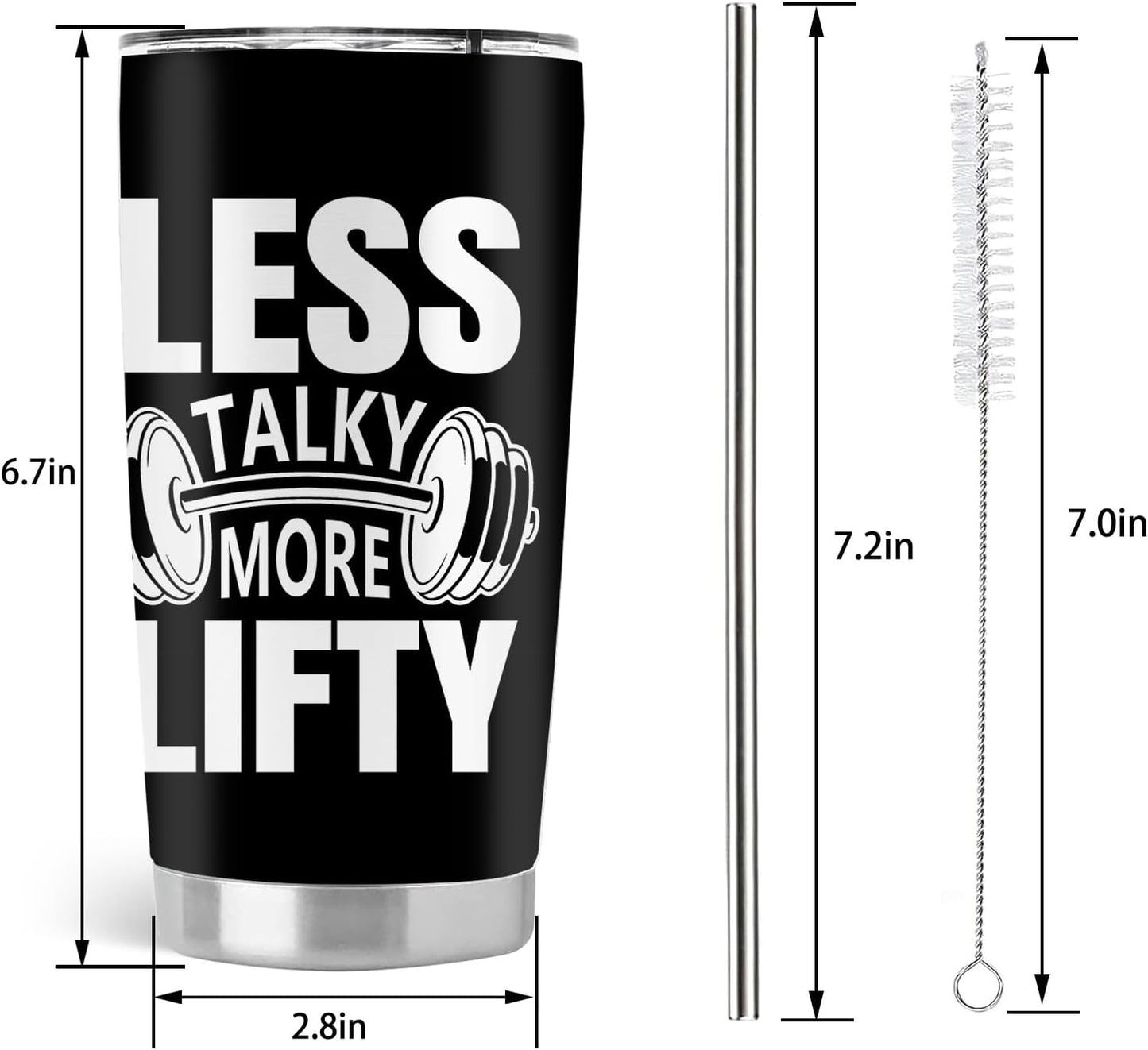Gym Gifts for Women, Womens Fitness Workout Gifts, 20oz Stainless Steel Insulated Tumbler with Lid & Straw