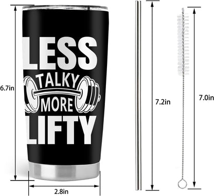 Gym Gifts for Women, Womens Fitness Workout Gifts, 20oz Stainless Steel Insulated Tumbler with Lid & Straw