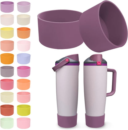 2PCS Silicone Boots for Owala 30oz & 40oz FreeSip Sway Bottles & Tumblers – Non-Slip, Scratch-Resistant, Stability Enhancer for Owala Accessories (Eucalyptus Green) - Colors B