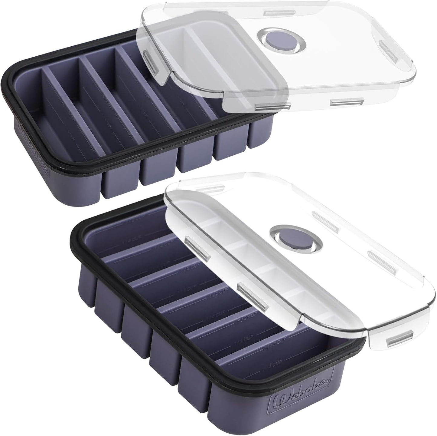 Webake Water Bottle Ice Cube Tray with Silicone Lids, 2 Pcs Long Ice Stick Molds - Stackable & Space-Saving, Perfect for Highball Drinks, Cocktail Parties & Sports Bottles