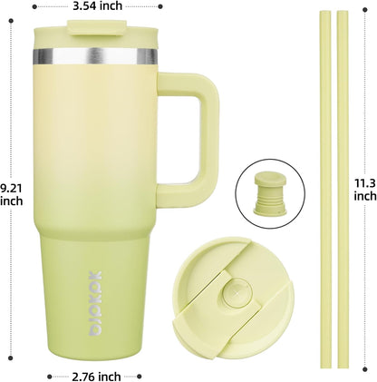 BJPKPK 30oz Stainless Steel Insulated Tumbler With Handle And Lid Straw Travel Coffee Mug Thermal Cup,Black