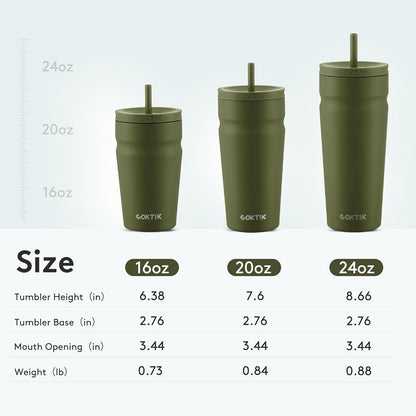 COKTIK 24oz Insulated Tumbler with Lid and Straw Iced Coffee Cup Reusable Stainless Steel Travel Mug Water Bottle Cupholder Friendly for Women Men Her Him (Blush)