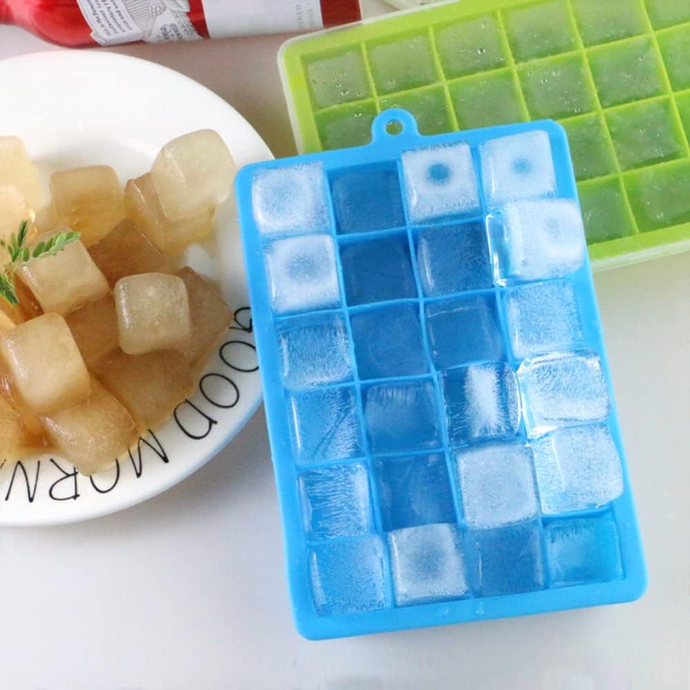 TAO CICADA Ice Cube Tray, 3 Pack Silicone Ice Cube Molds, Ice Cube Trays, Silicone Ice Trays, Easier to Release, BPA Free for Alcohol/Coffee/Beverages (Pink, Light blue, Purple)