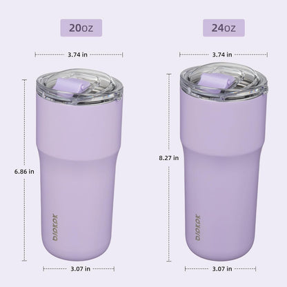 BJPKPK Insulated Tumbler,20oz Stainless Steel Tumbler with lid,Double Wall Travel Coffee Mug Thermal Cup,Keep Drinks Cold and Hot,Lavender