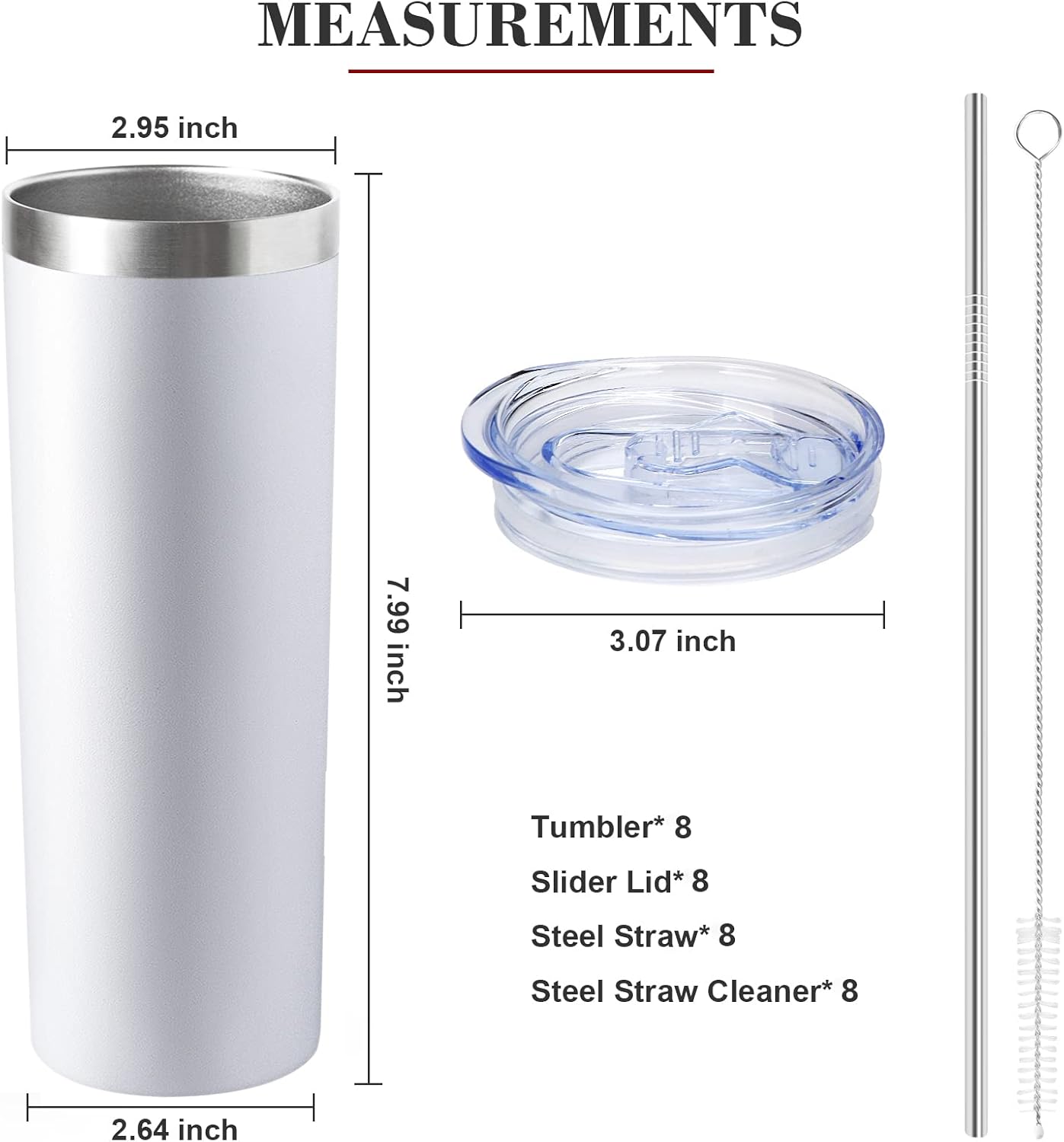 20 oz Skinny Tumblers with Lid and Straw,Stainless Steel Vacuum Insulated Tumbler Cup Double Wall Travel Coffee Mug, Thermal Water Tumbler for Hot and Cold Drinks(Rose Gold,1)