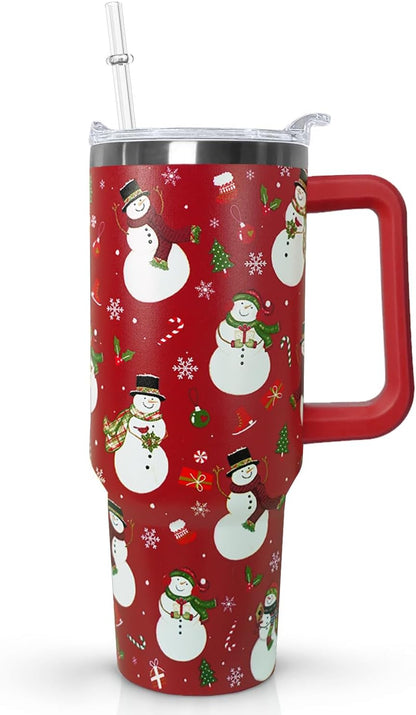 Ceovfoi 40 oz Pickleball Coffee Mug Vacuum Insulated Travel Tumbler with Handle, Lid & Straw - Perfect Pickleball Gifts for Players, Coaches, Lovers | Pickleball Accessories