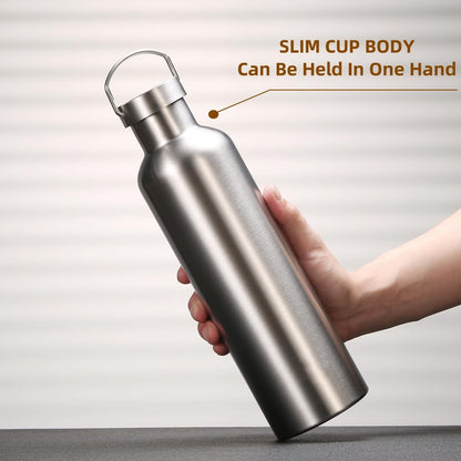 Vacuum Insulated Stainless Steel Water Bottle Insulated Water Bottle Wide Mouth Insulated Metal Bottle for Cold Drinks I BPA-Free Bottle for Travel (17oz)