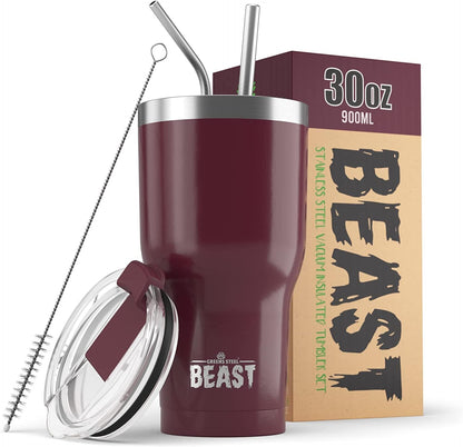 Beast 10 oz Tumbler Stainless Steel Vacuum Insulated Coffee Ice Cup Double Wall Travel Flask (Arctic White)