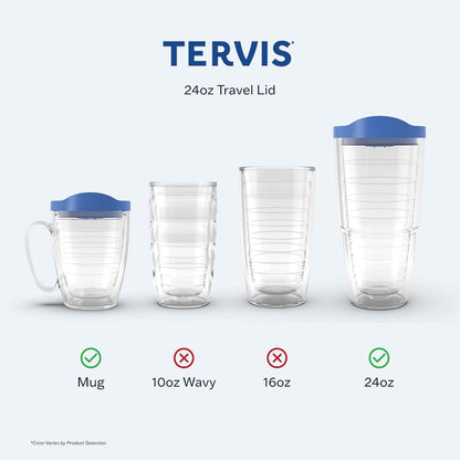 Tervis Travel Lid Made in USA Double Walled Insulated Tumbler Travel Cup Keeps Drinks Cold & Hot, Fits 16oz Tumblers, Navy