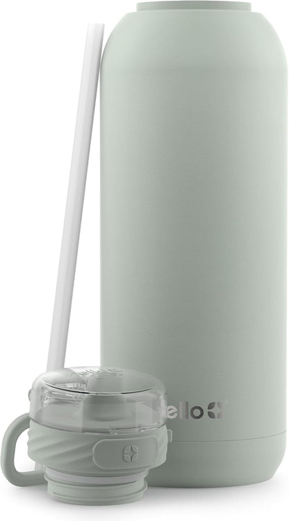 Ello Cooper 22oz Stainless Steel Water Bottle with Straw and Carry Handle, Double Walled and Vacuum Insulated Metal, Leak Proof Locking Lid with Soft Silicone Spout, Reusable, BPA Free, Lilac