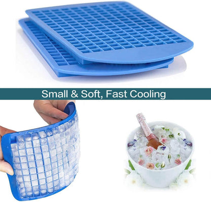Mini Ice Cube Trays for Freezer 1 Pack — 160 Small Crushed Ice Cube Molds, BPA Free Food Grade Silicone, Easy Release Stackable Trays for Iced Coffee, Whiskey, Cocktail & Drinks