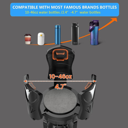 Adjustable Car Cup Holder Expander, Cup Holder for Car with Rubber Pad for 10-64ozYeti Hydro Flask Stanley Owala Coffee Cup Water Bottles, Universal Cupholder Adapter with Adjustable Base