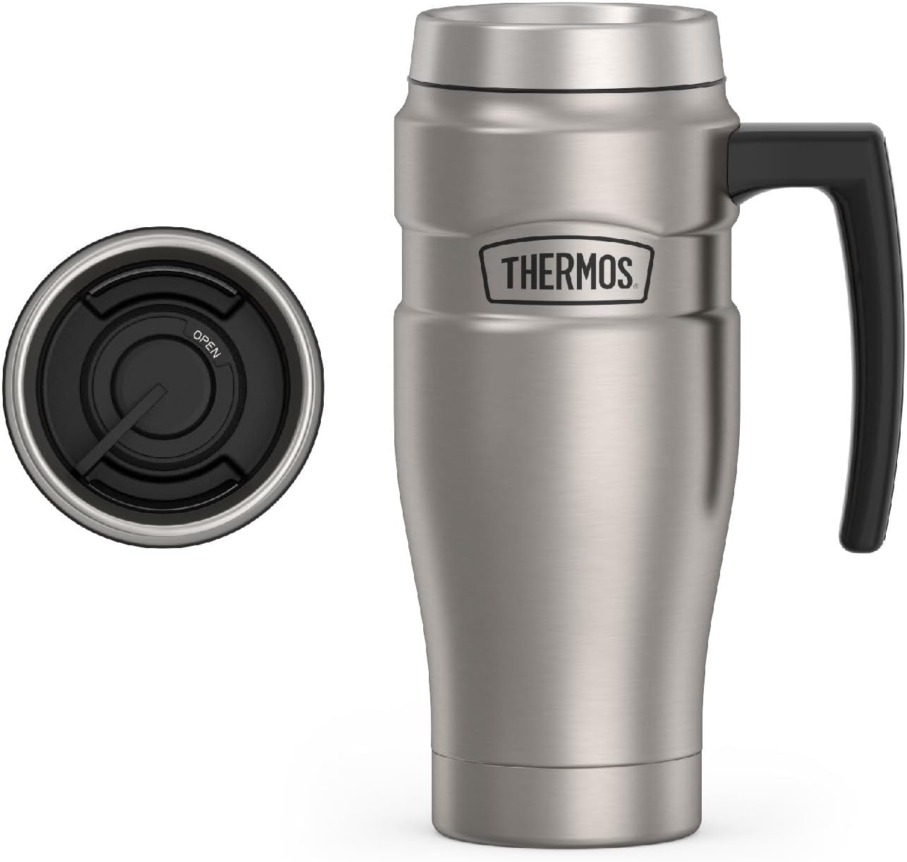 THERMOS Stainless King Vacuum-Insulated Stainless Steel Tumbler - 16oz, Midnight Blue - Insulated Coffee Tumbler for Hot & Cold Drinks - Leak-Proof & Sweat-Proof for Commuting & Traveling