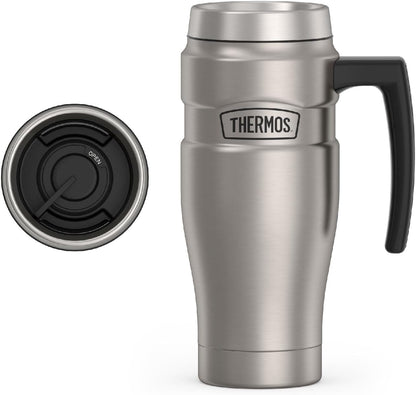 THERMOS Stainless King Vacuum-Insulated Stainless Steel Tumbler - 16oz, Midnight Blue - Insulated Coffee Tumbler for Hot & Cold Drinks - Leak-Proof & Sweat-Proof for Commuting & Traveling