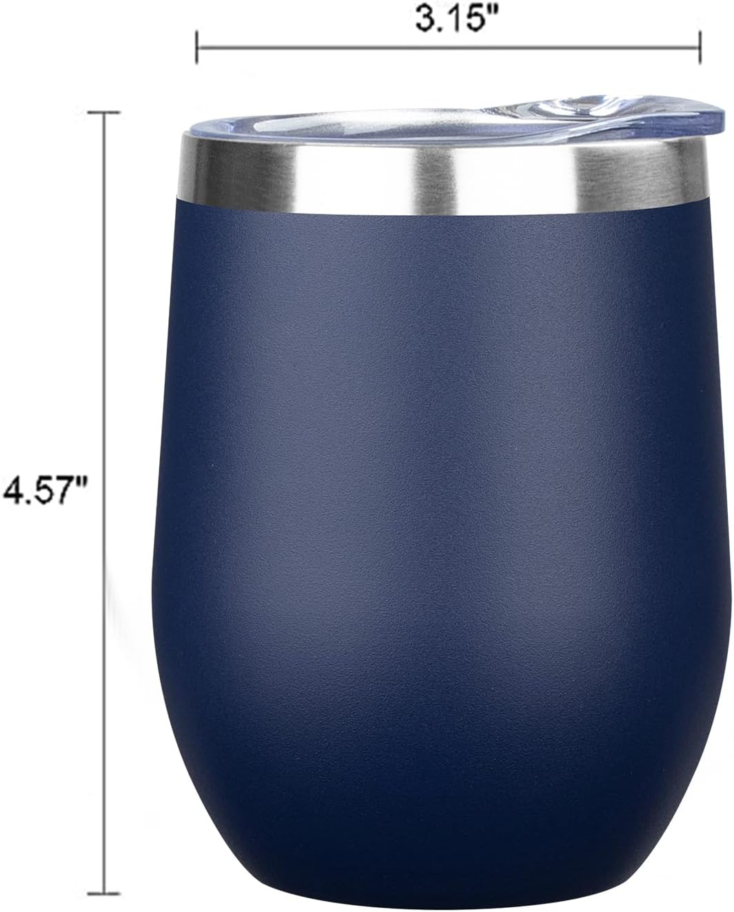 MEZMUT 12 Oz Insulated Wine Tumbler with Lid Double Wall Vacuum Stainless Steel Wine Glass Coffee Mug Insulated Tumbler Cup for Champaign, Cocktail, Beer (Black, 1 Pack)