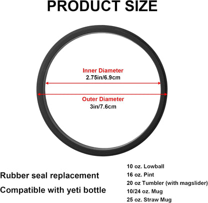 Joshey Rubber Seal Replacement Gaskets for Yeti Rambler 20 oz Tumbler - Leak-Proof Seal & O Ring Replacement Parts for Yeti 25 oz Straw Mug Lid, 6 Packs