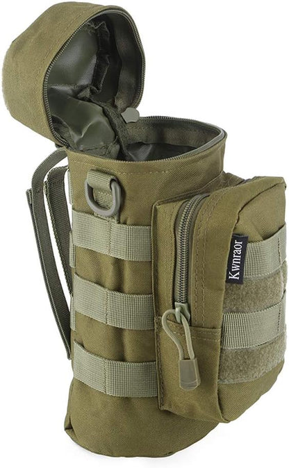 Molle Water Bottle Holder, Tactical Water Bottle Pouches for Backpack with D-Ring Hook
