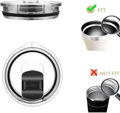 30 oz Tumbler Lids for Yeti, 2 Pcs Replacement Magnetic Spill-Resistant Lids for Yeti 30 oz, 32 oz Tumbler, 14 oz Mug and 35oz Straw Mug with Magnetic Slider Switch, BPA Free