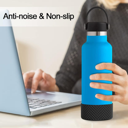 WUQID Water Bottle Boot, Diamond Silicone Boot Compatible with Stanleyy Tumbler 20-40oz & Hydroo Flask Bottle 12oz-24oz, Reduces Dents Sleeve Cover for More Bottles/Tumblers Bottom of 2.83-2.95in