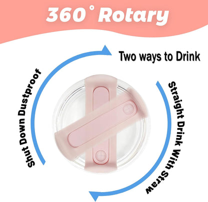 40 OZ Tumbler Lid Replacement Compatible for Stanley Quencher H2.0, 1 Pack BPA Free Clear Lid Replacement for Stanley Cup Accessories(Clear-White)